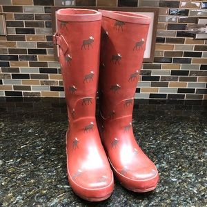 L.L. Bean Wellie Moose Print Rain Boots